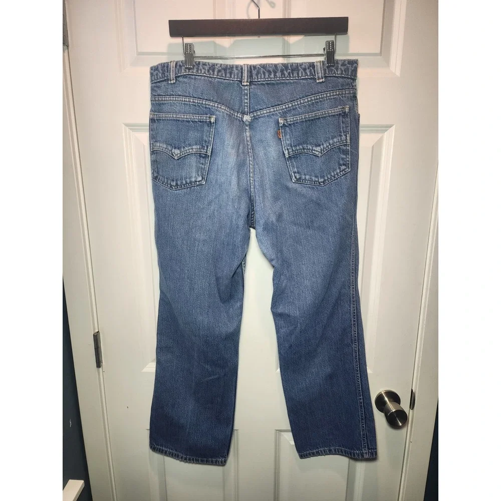 Vintage 80s Levis For Men's Orange Tab Skosh More Comfort Jeans Blue 36x30